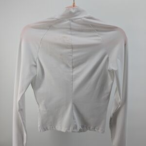 SHEIN White Long-Sleeve Mock Neck Pullover